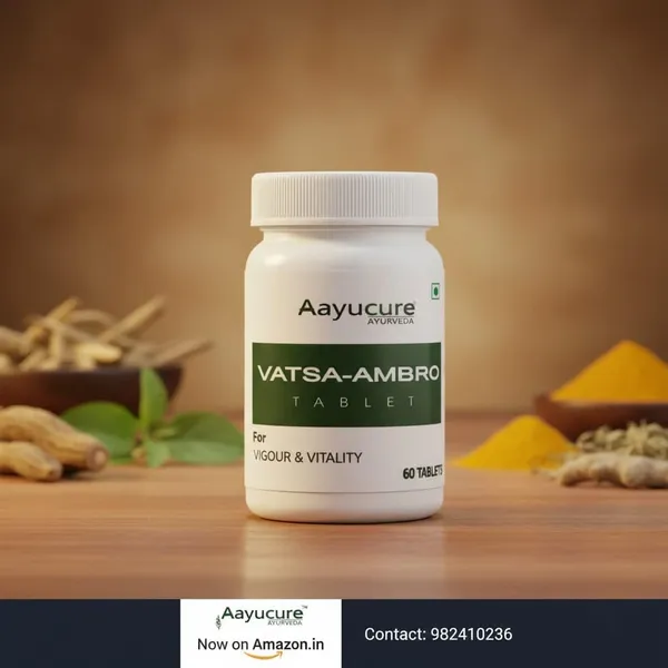 100%_Natural_White_Vatsa-Ambro_Tablets_-_60_Tablets_(Ayurvedic_Medicine)_For_Adults
