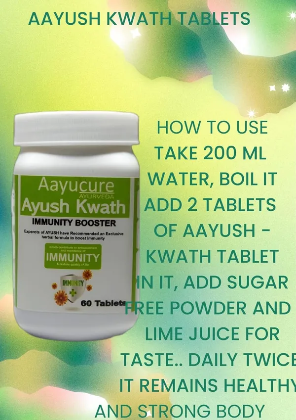 100%_Natural_White_Aayurveda_Ayush_Kwath_Tablets_100%_Natural_Strengthen_&_Immunity_Booster_60_Tablets_For_Adults