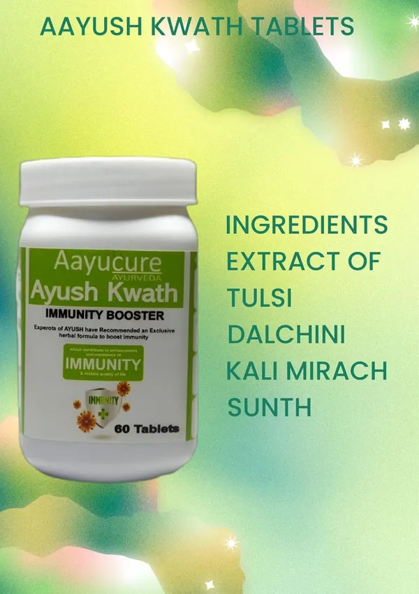 100%_Natural_White_Aayurveda_Ayush_Kwath_Tablets_100%_Natural_Strengthen_&_Immunity_Booster_60_Tablets_For_Adults