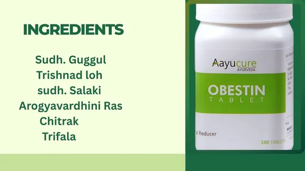 100%_Natural_White_Obestin_Tablets_For_Weight_Management_Ayurvedic_Supplement_(100_Tablets),_White_For_Adults