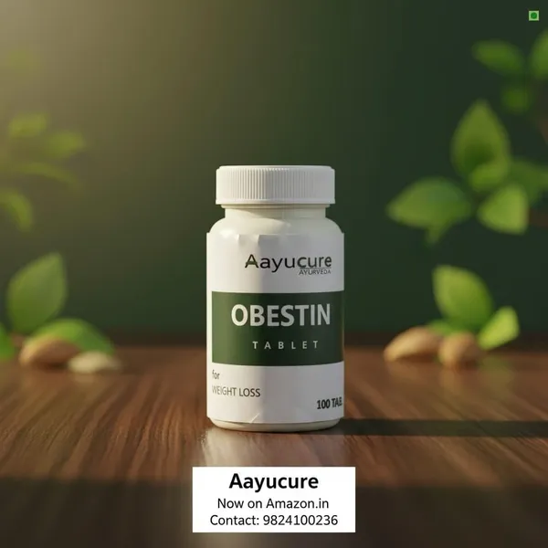 100%_Natural_White_Obestin_Tablets_For_Weight_Management_Ayurvedic_Supplement_(100_Tablets),_White_For_Adults