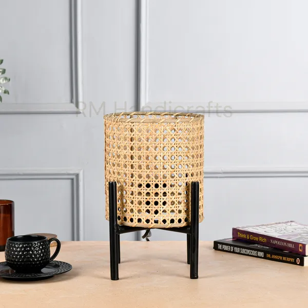 Beige_Cane_Table_Lamp_With_Black_Metal_Stand_|_Handwoven_Rattan_Night_Lamp_|_Boho_Rustic_Bedside_Accent_Light_For_Living_Room_Bedroom_Or_Study