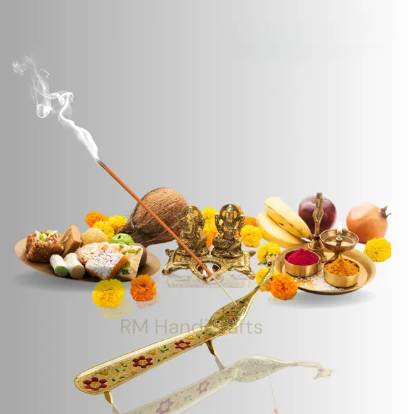 Golden_Brass_Peacock_Agarbatti_Stand_|_Decorative_Incense_Holder_For_Home_Temple_&_Office_|_Handcrafted_Floral_Design_|_Ash_Catcher_|_10_Inch_(Gold_Mina_Work)