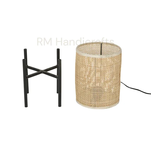 Beige_Handwoven_Cane_Table_Lamp_With_Black_Metal_Stand_|_Natural_Wicker_Night_Light_|_Boho_Rustic_Bedside_Lamp_For_Living_Room_Bedroom_Office_|_Compact_Eco-Friendly_Dcor
