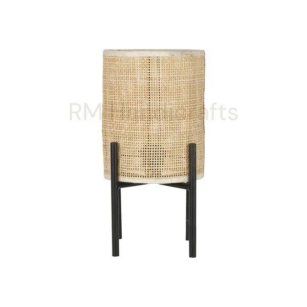 Beige_Handwoven_Cane_Table_Lamp_With_Black_Metal_Stand_|_Natural_Wicker_Night_Light_|_Boho_Rustic_Bedside_Lamp_For_Living_Room_Bedroom_Office_|_Compact_Eco-Friendly_Dcor