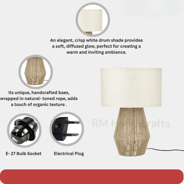 Brown_Twine-Wrapped_Geometric_Table_Lamp_With_Fabric_Shade_|_Rustic_Modern_Lighting_For_Bedroom,_Living_Room_&_Study_|_Handcrafted_Home_Decor