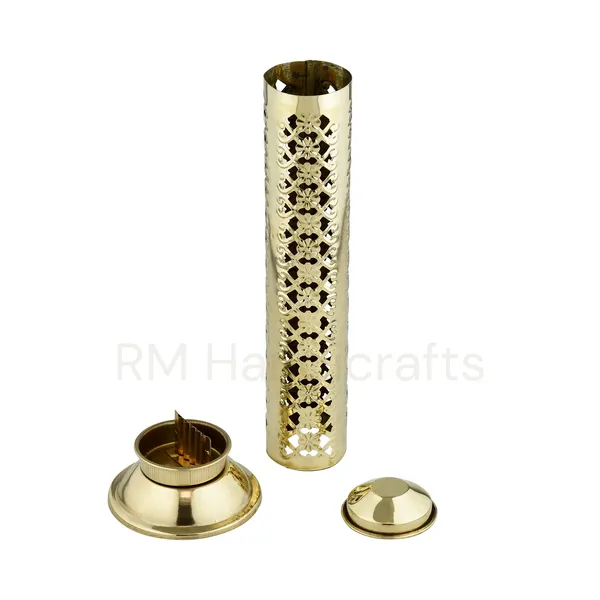 Golden_Brass_Cylindrical_Agarbatti_Stand_|_Decorative_Incense_Stick_Holder_With_Lid_|_Floral_Cutwork_Design_|_Ash_Catcher_|_Ideal_For_Puja,_Home_&_Office_Decor_(Flower_Design02)