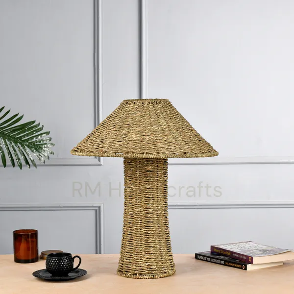 Brown_Handwoven_Seagrass_Table_Lamp_|_Natural_Fiber_Lamp_With_Tapered_Shade_|_Rustic_Coastal_Lighting_For_Living_Room,_Bedroom,_Study_&_Office_Decor