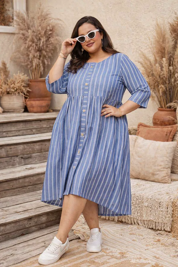 Women's_Cotton_Striped_A-Line_Dress