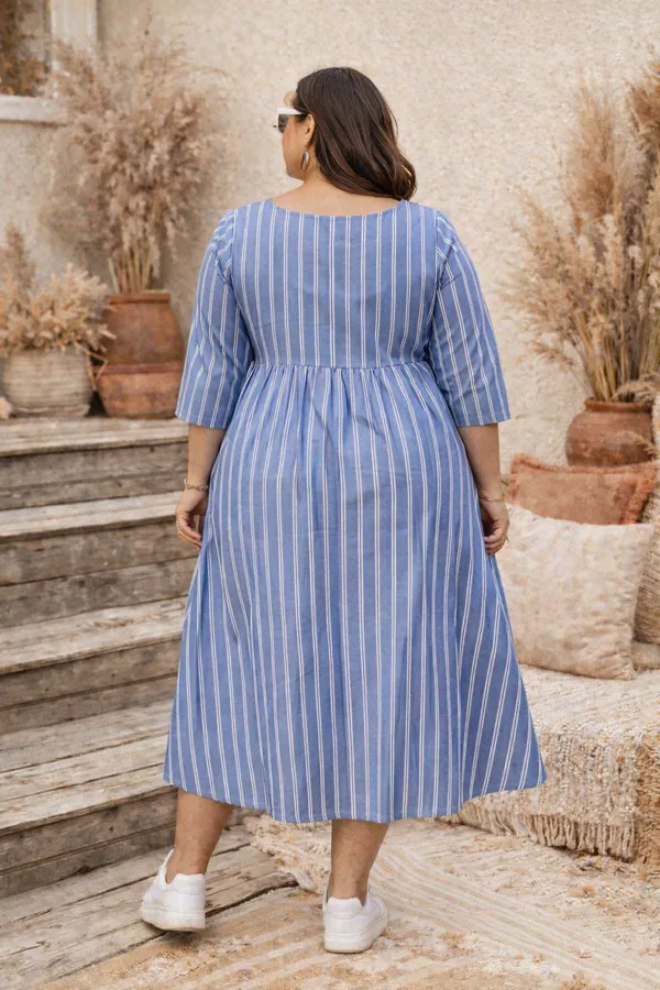 Women's_Cotton_Striped_A-Line_Dress