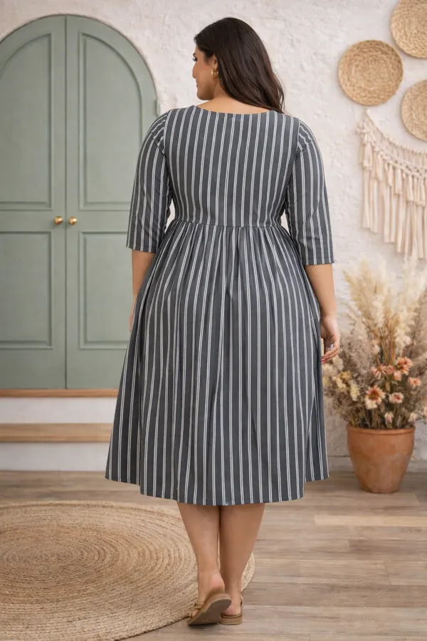 Women's_Cotton_Striped_A-Line_Dress