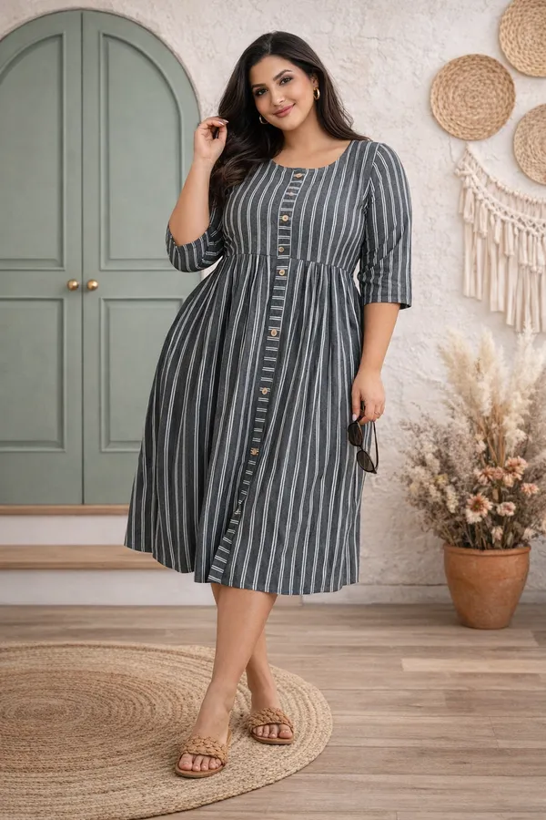 Women's_Cotton_Striped_A-Line_Dress