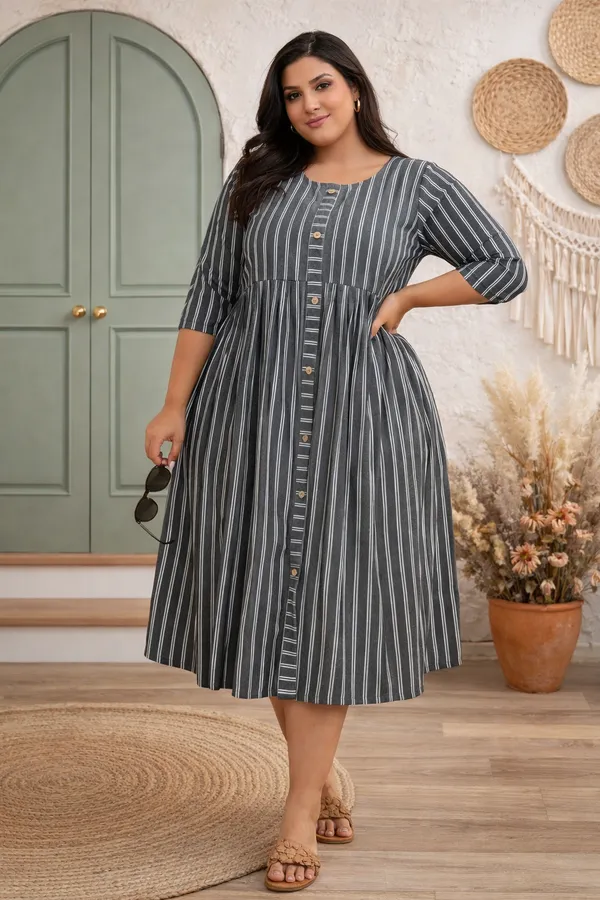 Women's_Cotton_Striped_A-Line_Dress