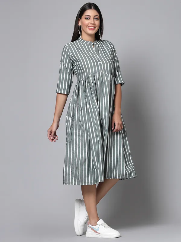 Women's_Cotton_Striped_A-Line_Dress
