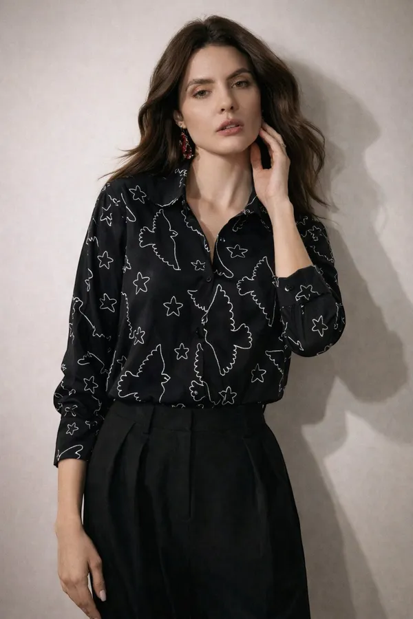 Women�s_Cotton_Embroidered_Shirt_Brown_|_Floral_Embroidery_Casual_Wear_Shirt_for_Women_|_Soft_Cotton_Stylish_Top
