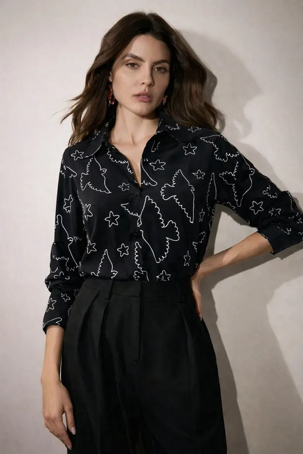 Women�s_Cotton_Embroidered_Shirt_Brown_|_Floral_Embroidery_Casual_Wear_Shirt_for_Women_|_Soft_Cotton_Stylish_Top