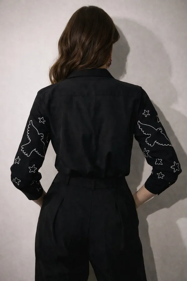 Women�s_Cotton_Embroidered_Shirt_Brown_|_Floral_Embroidery_Casual_Wear_Shirt_for_Women_|_Soft_Cotton_Stylish_Top