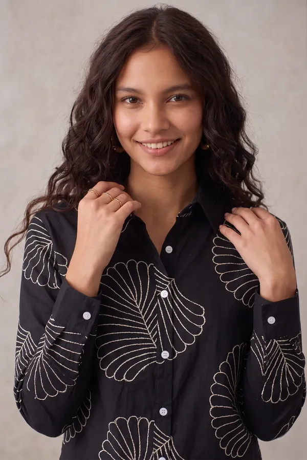 Women�s_Cotton_Embroidered_Shirt_Blue_|_Floral_Embroidery_Casual_Wear_Shirt_for_Women_|_Soft_Cotton_Stylish_Top_3