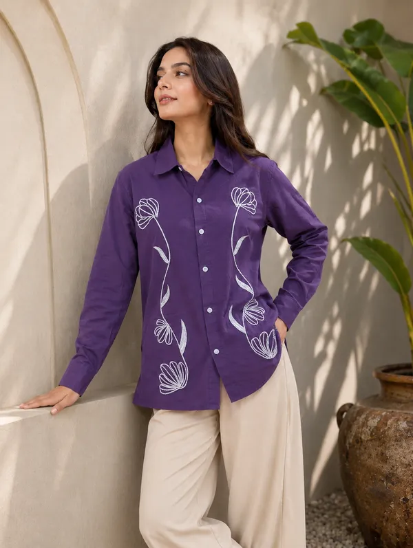 WOMENS_PURE_COTTON_EMBROIDERED_SHIRT