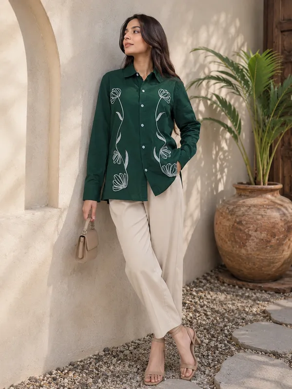 WOMENS_PURE_COTTON_EMBROIDERED_SHIRT
