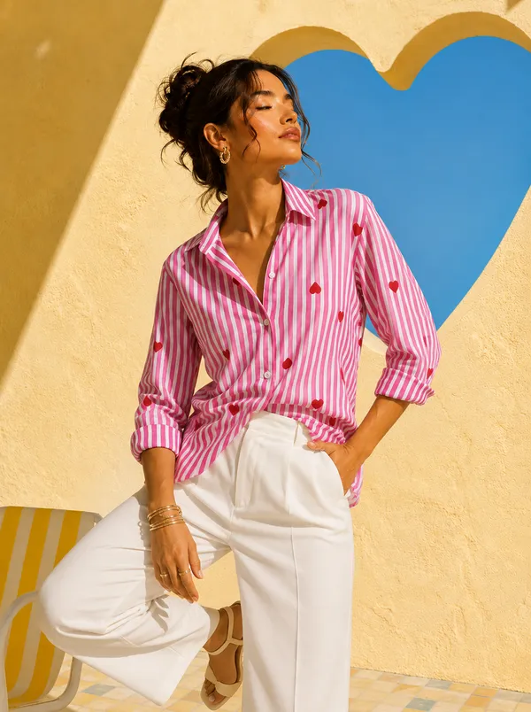 WOMENS_PURE_COTTON_STRIPED_HEART_SHIRT