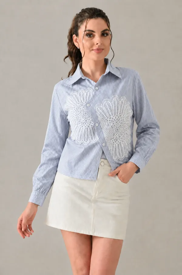 WOMENS_VISCOSE_RAYON_STRIPED_EMBROIDERED_SHIRT
