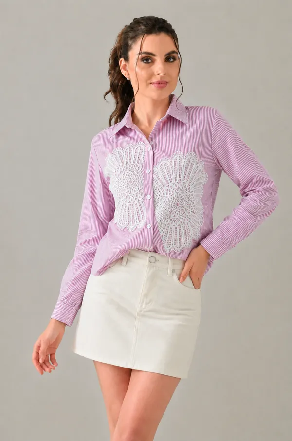 WOMENS_VISCOSE_RAYON_STRIPED_EMBROIDERED_SHIRT