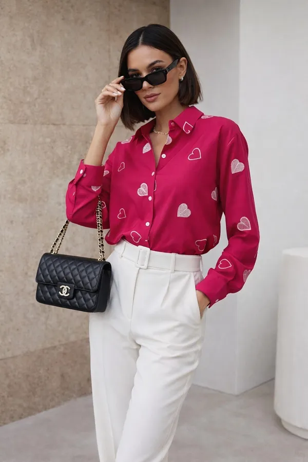 Women_Viscose_Rayon_Embroidered_Shirt_|_Casual_Office_Wear_Stylish_Top_Pink_Printed_Button_Down_Shirt