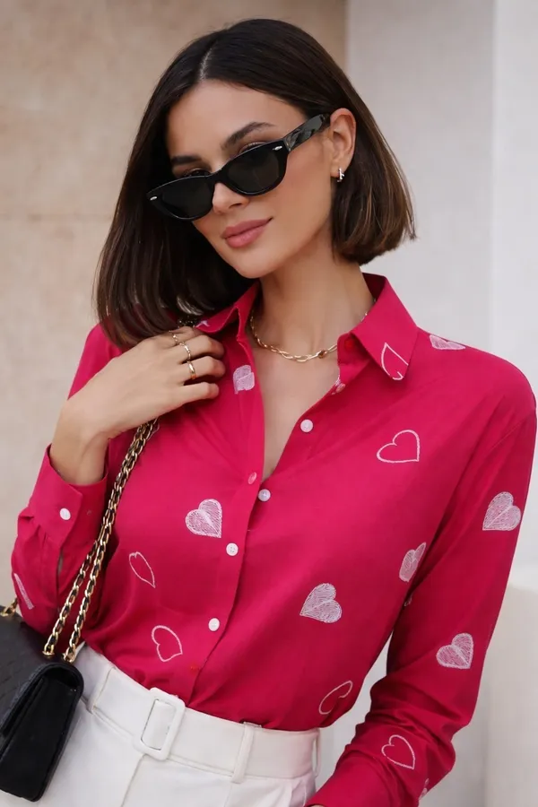 Women_Viscose_Rayon_Embroidered_Shirt_|_Casual_Office_Wear_Stylish_Top_Pink_Printed_Button_Down_Shirt