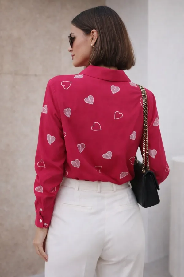 Women_Viscose_Rayon_Embroidered_Shirt_|_Casual_Office_Wear_Stylish_Top_Pink_Printed_Button_Down_Shirt
