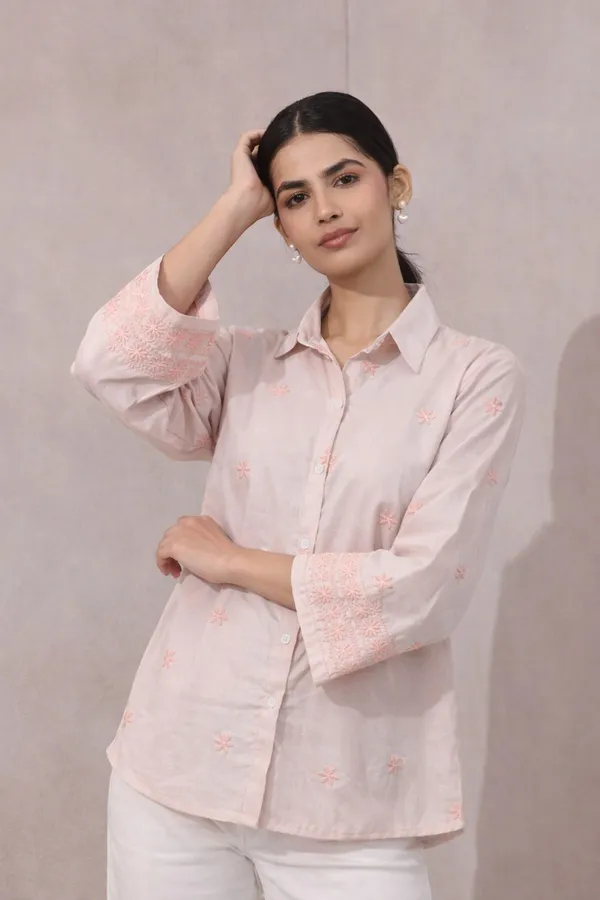 Women�s_Viscose_Rayon_Embroidered_Shirt,_Floral_Embroidery_Casual_Top_for_Women,_Full_Sleeve_Button_Down_Western_Wear,_Office_&_Daily_Wear_Shirt_(Pink1)