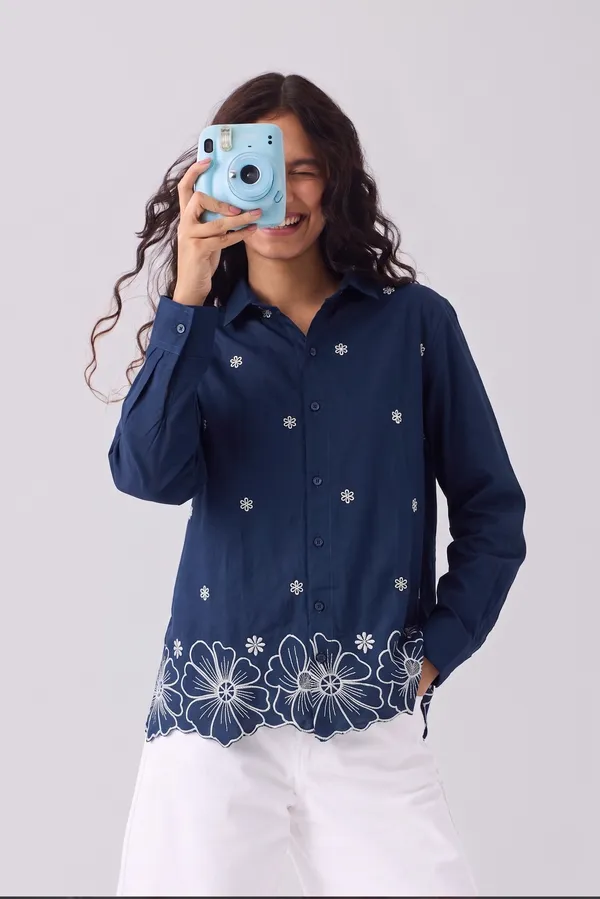 Women�s_Cotton_Embroidered_Shirt_Green_|_Floral_Embroidery_Casual_Wear_Shirt_for_Women_|_Soft_Cotton_Stylish_Top_2