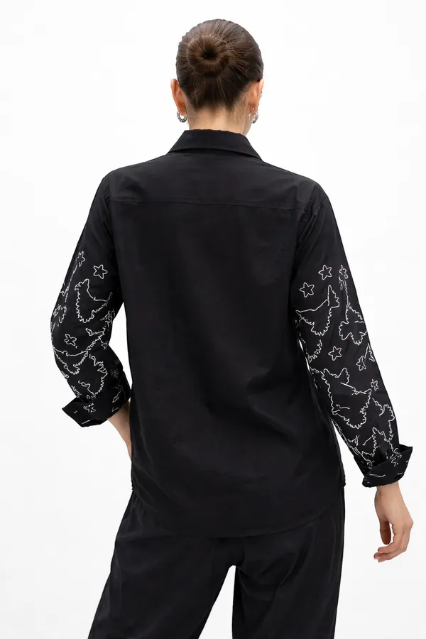 Women�s_Rayon_Embroidered_Shirt_|Casual_Shirt_for_Women_|_Full_Sleeve_Button_Down_Soft_Lightweight_Top_|_Stylish_Office_Wear_&_Daily_Wear_Shirt