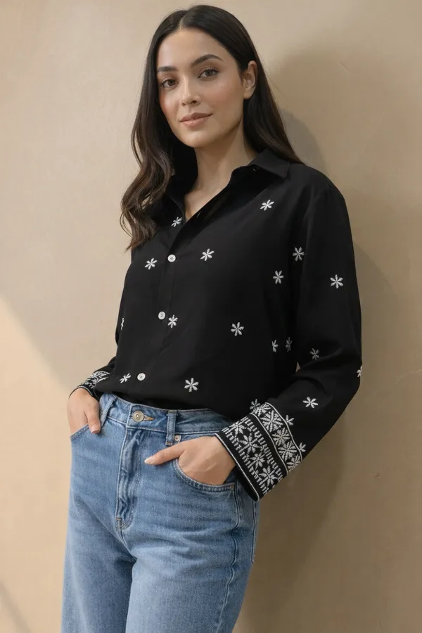 Women_Viscose_Rayon_Embroidered_Shirt_|_Elegant_Floral_Casual_Top_|_Full_Sleeve_|_Office_Wear_(Black)