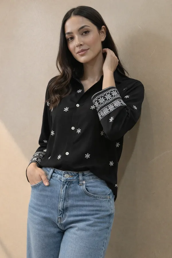 Women_Viscose_Rayon_Embroidered_Shirt_|_Elegant_Floral_Casual_Top_|_Full_Sleeve_|_Office_Wear_(Black)