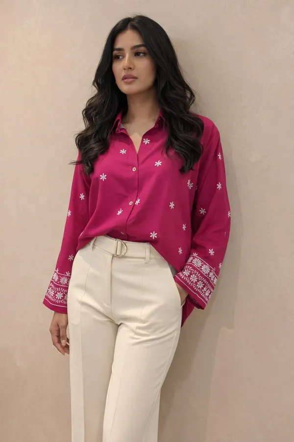 Women�s_Viscose_Rayon_Embroidered_Shirt,_Floral_Embroidery_Casual_Top_for_Women,_Full_Sleeve_Button_Down_Western_Wear,_Office_&_Daily_Wear_Shirt_(Pink2)