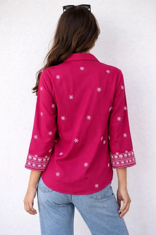 Women�s_Viscose_Rayon_Embroidered_Shirt,_Floral_Embroidery_Casual_Top_for_Women,_Full_Sleeve_Button_Down_Western_Wear,_Office_&_Daily_Wear_Shirt_(Pink5)