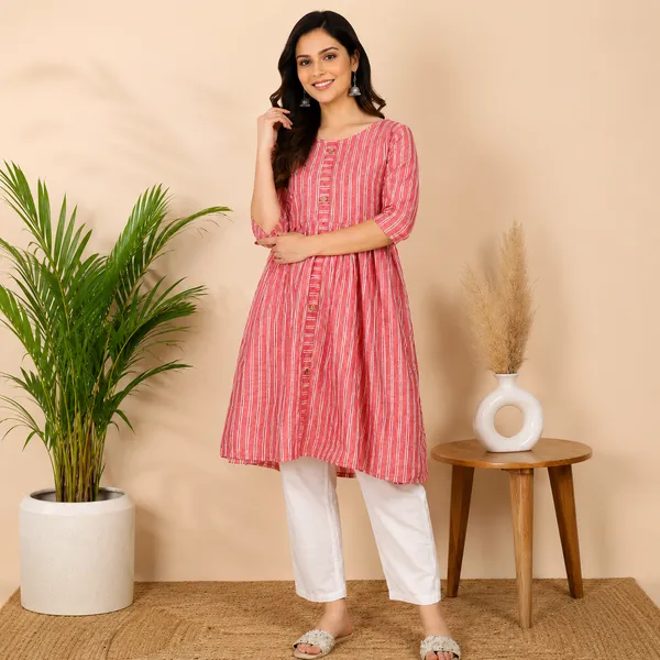 Pack_of_2_Women's_Pure_Cotton_A-Line_Kurtis_|_Striped_Ethnic_Wear_for_Daily_&_Office_Use