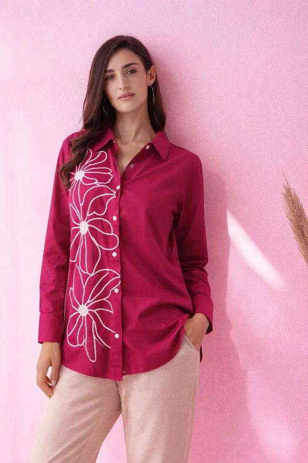 Women_Rayon_Embroidered_Shirt_�_Long_Sleeve_Button_Down_Casual_Shirt_(PINK)