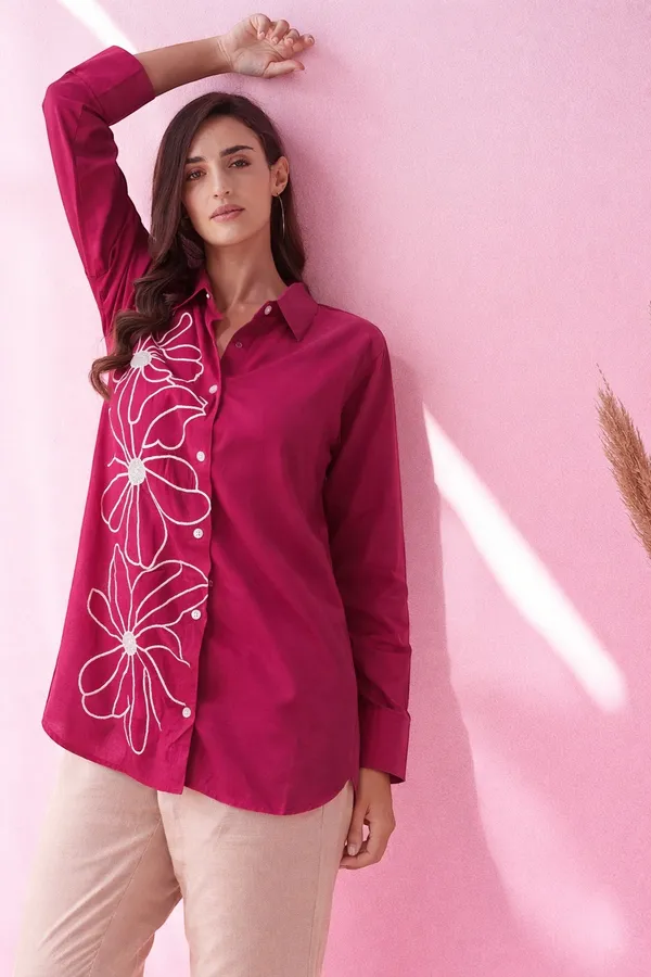 Women_Rayon_Embroidered_Shirt_�_Long_Sleeve_Button_Down_Casual_Shirt_(PINK)