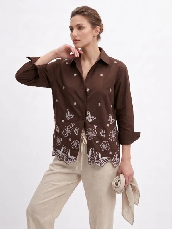 Women_Viscose_Rayon_Embroidered_Shirt_|_Floral_Casual_Button_Down_Top_|_Full_Sleeve_Stylish_Ladies_Shirt_for_Office,_Casual_PARTY_Wear