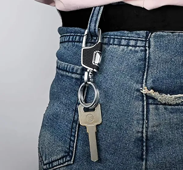 Silver_&_Black_Stainless_steel_Keychain_For_Unisex
