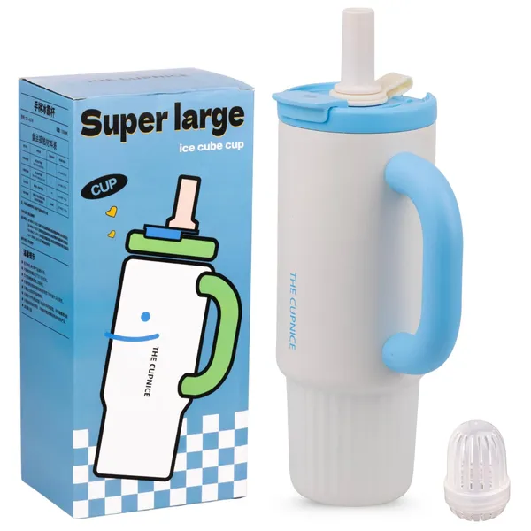 White_1000Ml_Stainless_Steel_Tumbler_With_Lid,_Straw_&_Tea_Filter_|_Hot_And_Cold_Double_Insulated_Sipper_Mug_|_100%_Leak_Proof_Coffee_Tumbler_Cupholder_For_Office,_Gym,_Travelling