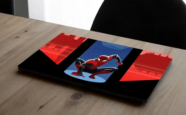 Red_Protective_Laminated_Laptop_Skin_Compatible_For_All_15.6_Inch_Laptops_Bold_Spider_Web_Design_Vinyl_Sticker,_Scratch_Resistant_Protective_Film