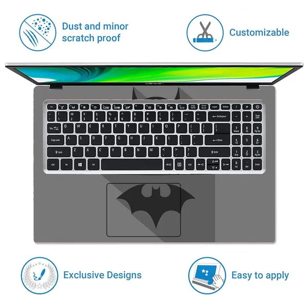 Grey_Full_Body_Laptop_Skins_Sticker_Laminated_Hd_Quality_Vinyl_Fits_Upto_15.6_Inches_Compatible_For_Dell,_Lenovo,_Acer,_Hp,_Asus_Batman_On_Grey_Laptop_Sticker