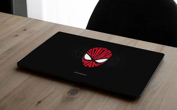 Black_Protective_Laminated_Laptop_Skin_Compatible_For_All_15.6_Inch_Laptops_Bold_Spider_Web_Design_Vinyl_Sticker_Scratch_Resistant_Protective_Film