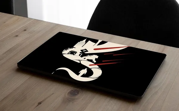 Black_Stylish_Laptop_Skin_Lamination_Vinyl_Sticker_Hd_Quality_Compatible_For_15.6_Inch_Scratch_Resistant_Waterproof_Removable_Cover_Easy_To_Apply_And_Peel