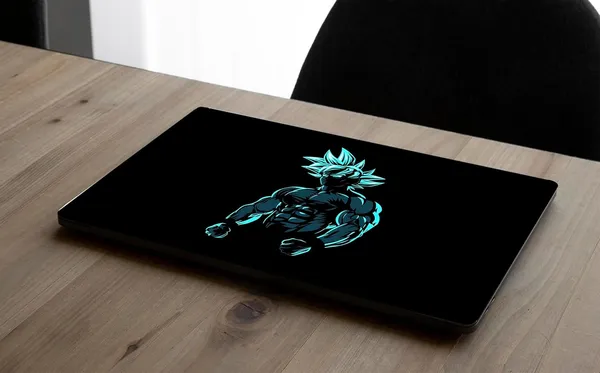 Black_Laminated_Laptop_Skin_Tailored_Fit_For_All_15.6_Inches,_Ultra_Slim,_Matte_Finish,_Scratch_Resistant,_Easy_Peel_&_Stick_Goku