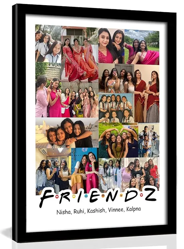 Personalized_FRIENDZ_Collage_Multiple_Pictures_Photo_Frame_|_Large_Portrait_Layout_for_Friends,_Girls,_Cousins_&_School_Memories_|_Customised_Birthday,_Farewell_&_Anniversary_Gift_|_Glare-Free_Laminated_Wooden_Frame_|_Sizes_-_A4/A3