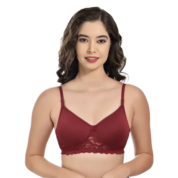 Maroon_Cotton_Blend_Padded_Bra_For_Women